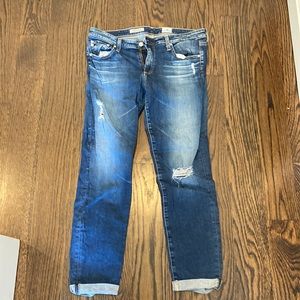 AG the stilt roll up cigarette ripped jeans